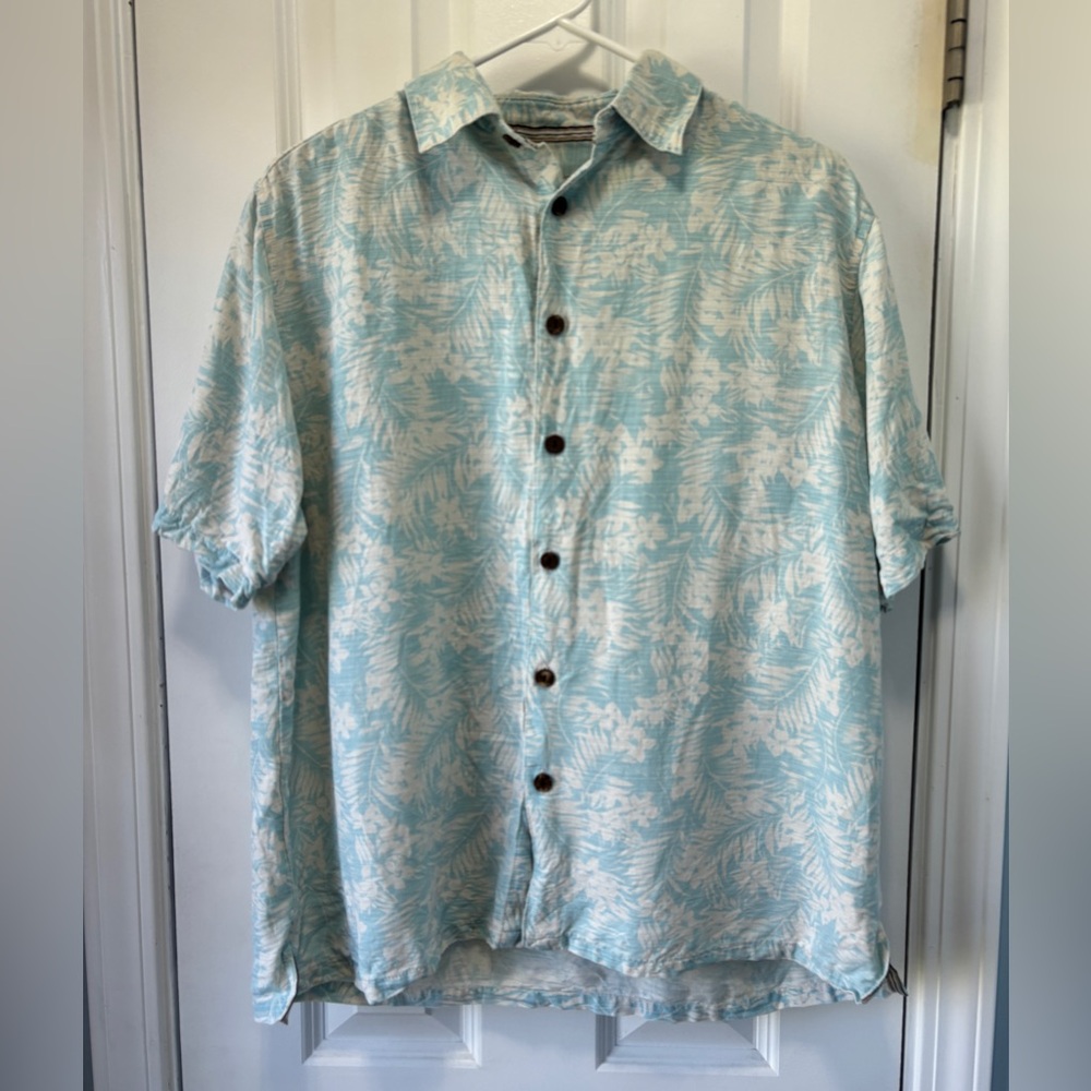 Island Republic Vintage Collection Men's 100% Silk Shirt Coastal Grandpa Sz M